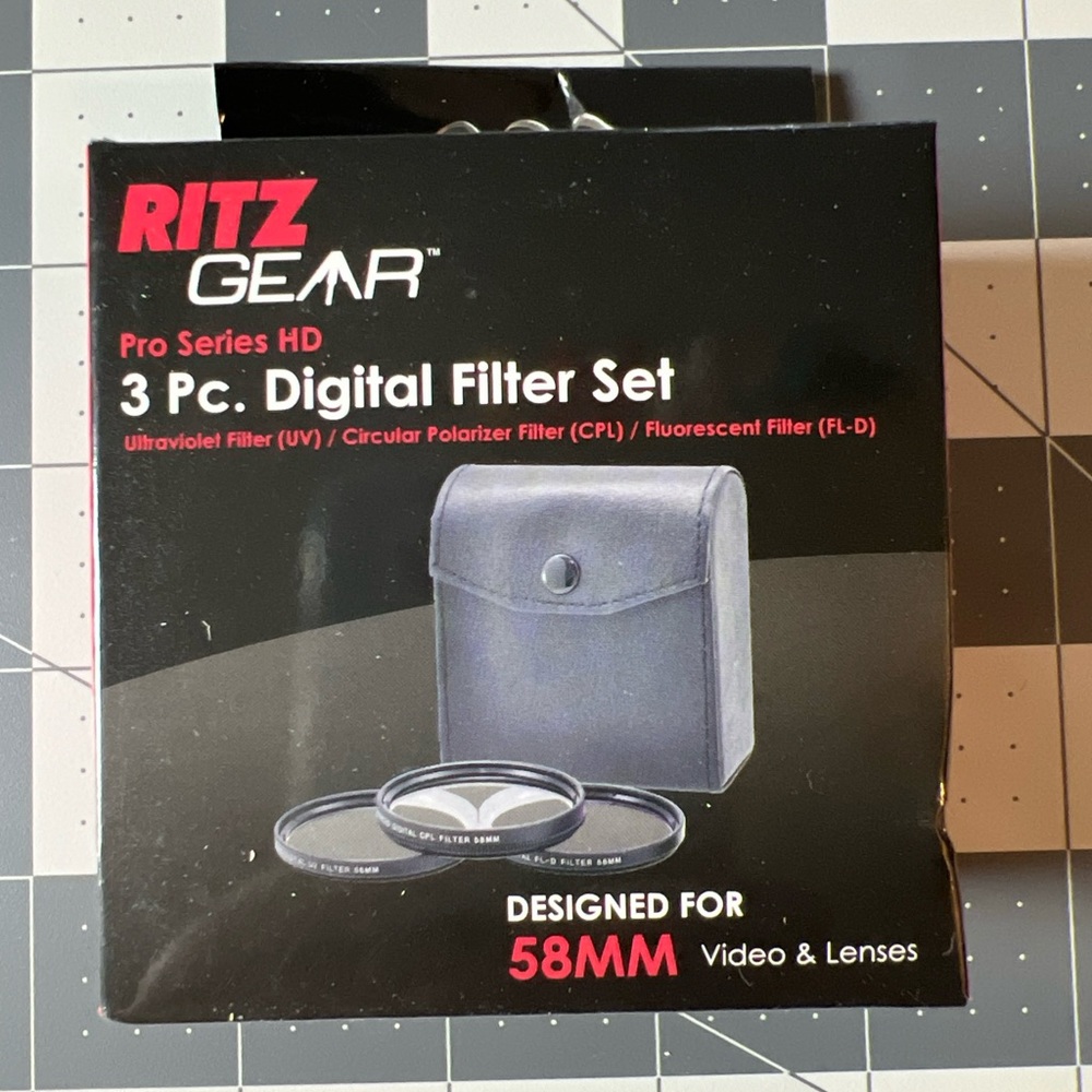 ✔️Ritz Gear 3Pc Digital Filter Set New in Box Designed for 58mm